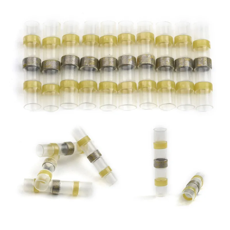 Желтый 4 мм2 электрическая Водонепроницаемая трубка для припоя Термоусадочные