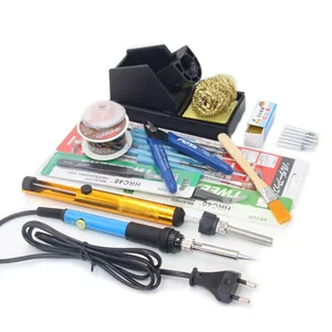 Синий Электрический паяльник с регулируемой температурой, 60 Вт, ЕССША, 220 В, паяльник, сварочный инструмент с + подарком