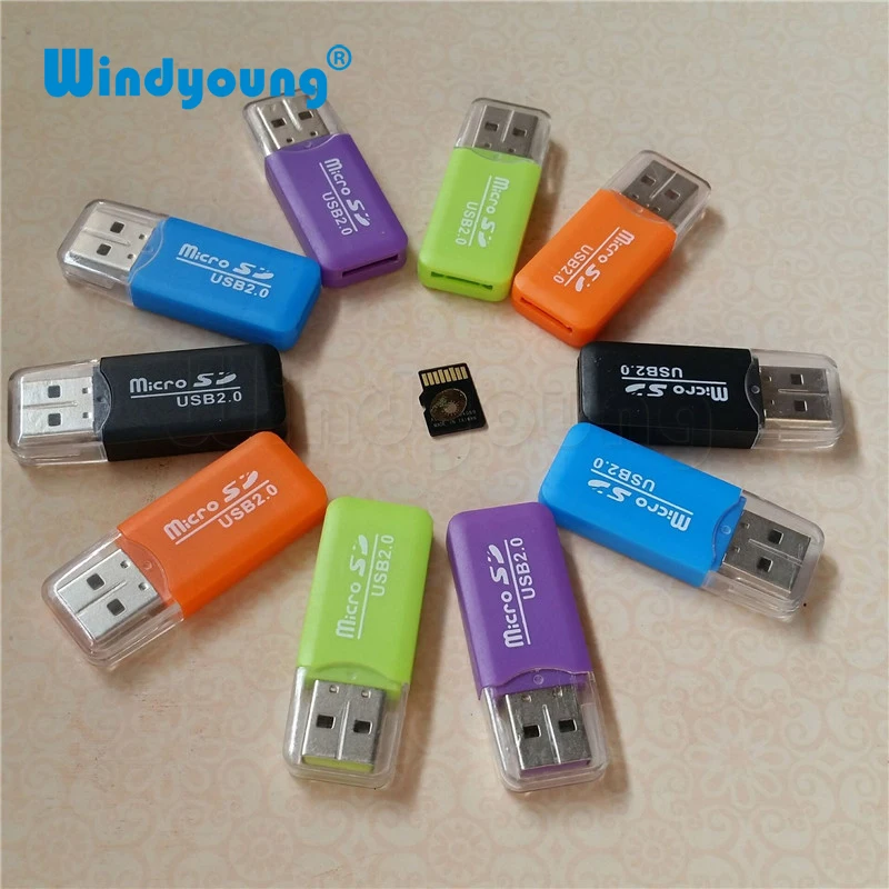 USB 2,0 кард-ридер высокоскоростной USB флэш-накопитель Портативная колонка карта TF кард-ридер Plug and Play цветная карта памяти для ПК