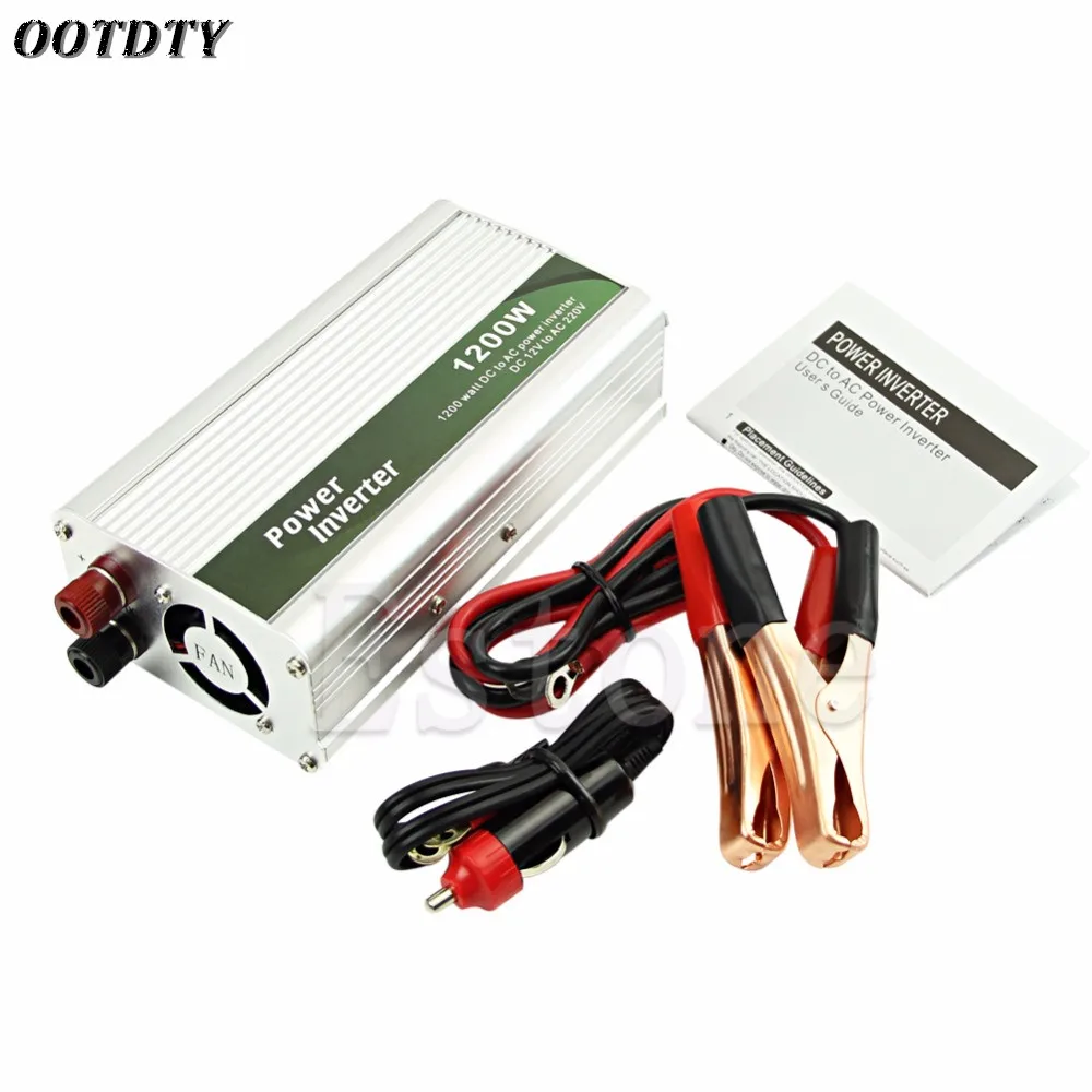OOTDTY 1200 Вт DC 12 В к AC 220 автомобильный инвертор зарядное устройство конвертер для