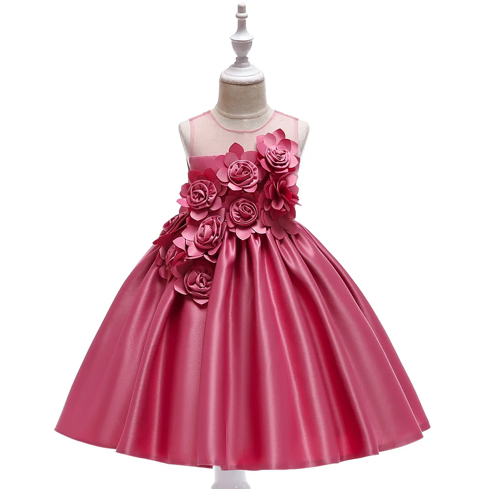 Girls dresses Children Girl Party Dress Wedding Birthday Evening Formal dresses Kids Sleeveless Flower Dresses for 3-10 yrs