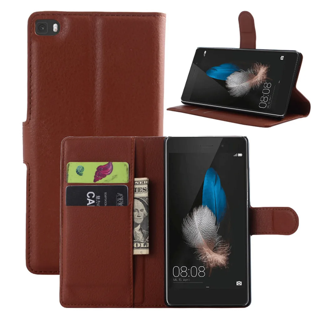 Модный чехол книжка из искусственной кожи личи для Huawei P8 lite P8lite ALE L04 L21 с
