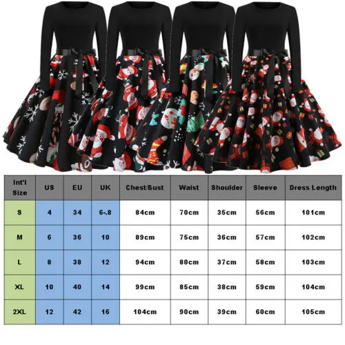 2019 Новейшее модное женское винтажное рождественское свободное платье Дамское