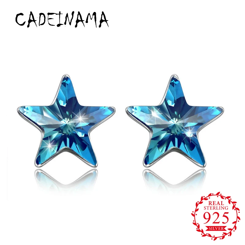 CADEINAMA модные серьги-гвоздики из 100% стерлингового серебра 925 пробы с австрийскими