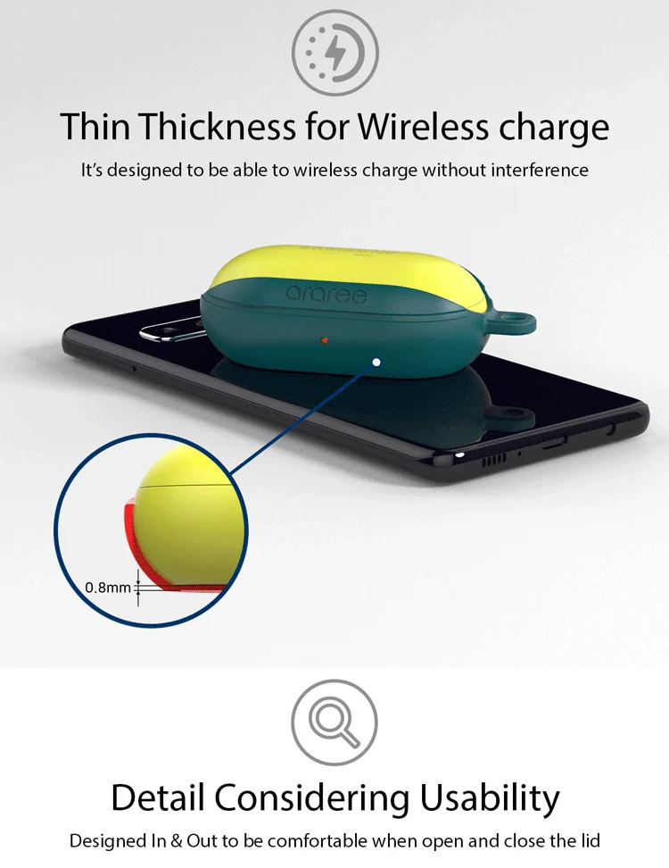 Чехол Araree для samsung Galaxy Buds, силиконовый чехол для зарядки, противоударный защитный чехол