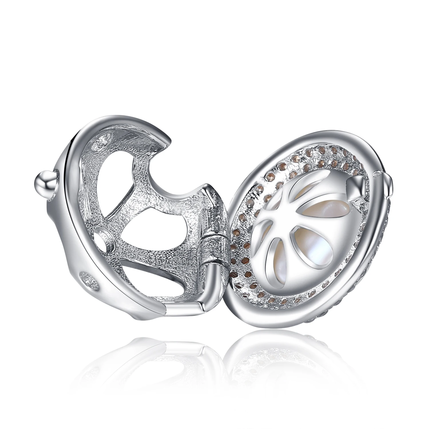 JewelryPalace полые цветок круглой огранки Halo жемчуг серо-коричневый кубического