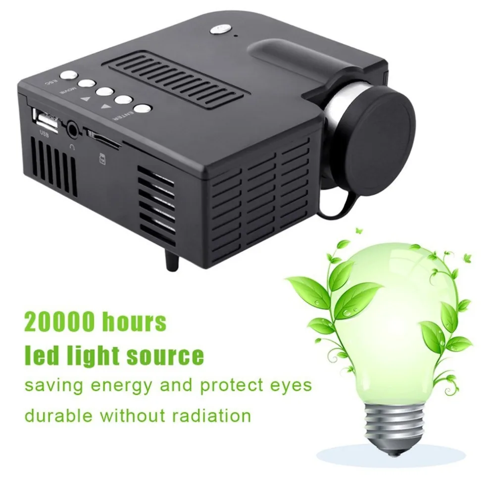 UC28A Мини Портативный светодиодный проектор 1080 P Мультимедийный Домашний