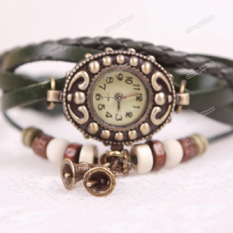 cheapnium Top fashion New Retro Casual Ladies Girls Weaving Mix Colors Quartz Bracelet Bell Wristwatch | Красота и здоровье