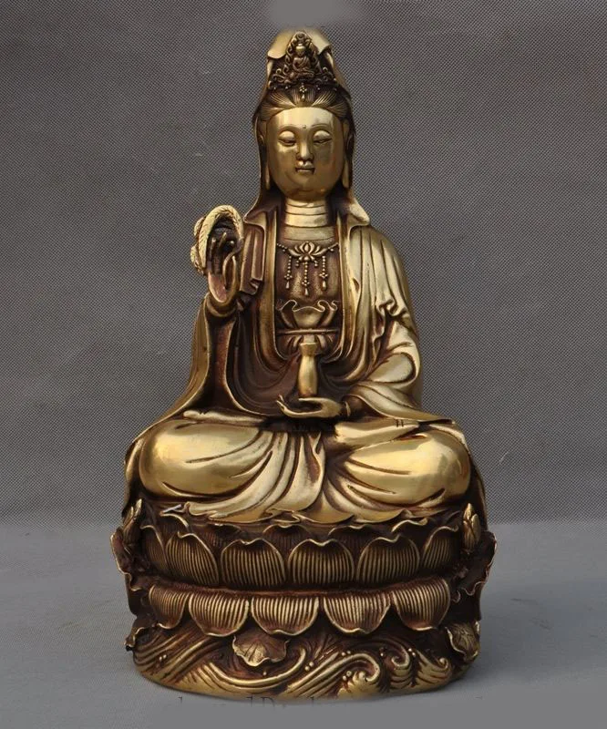 

christmas Chinese buddhism Temple brass Copper kwan-yin GuanYin Bodhisattva buddha statue halloween