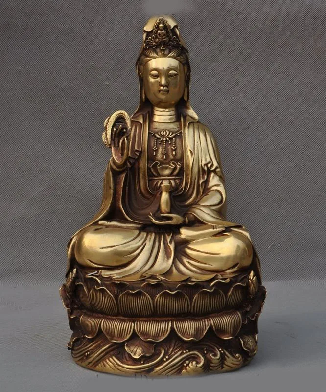 Рождественская фотография медная лампа kwan yin GuanYin китайский буддистский храм