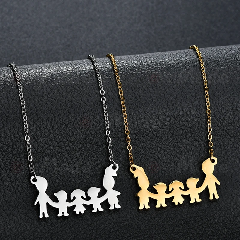 Мужские и женские ожерелья ELSEMODE простые из нержавеющей стали с кулоном для папы