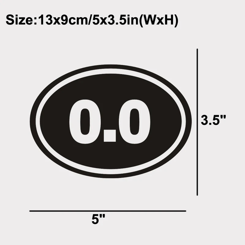 0 Наклейка окна автомобиля винил Овальный бег смешной марафон любой цвет (5 &quotx 3