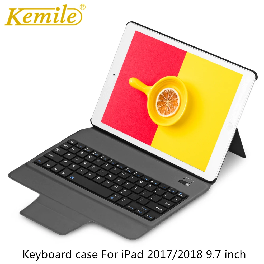 Чехол с Bluetooth клавиатурой для iPad 2018 9 7 Вт ультратонкий кожаный чехол подставка 2017