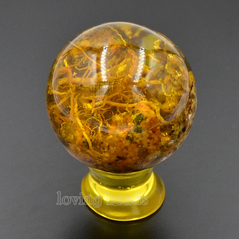 2 шт. 48 мм синтетический Настоящий скорпион декоративные камни круглые шар