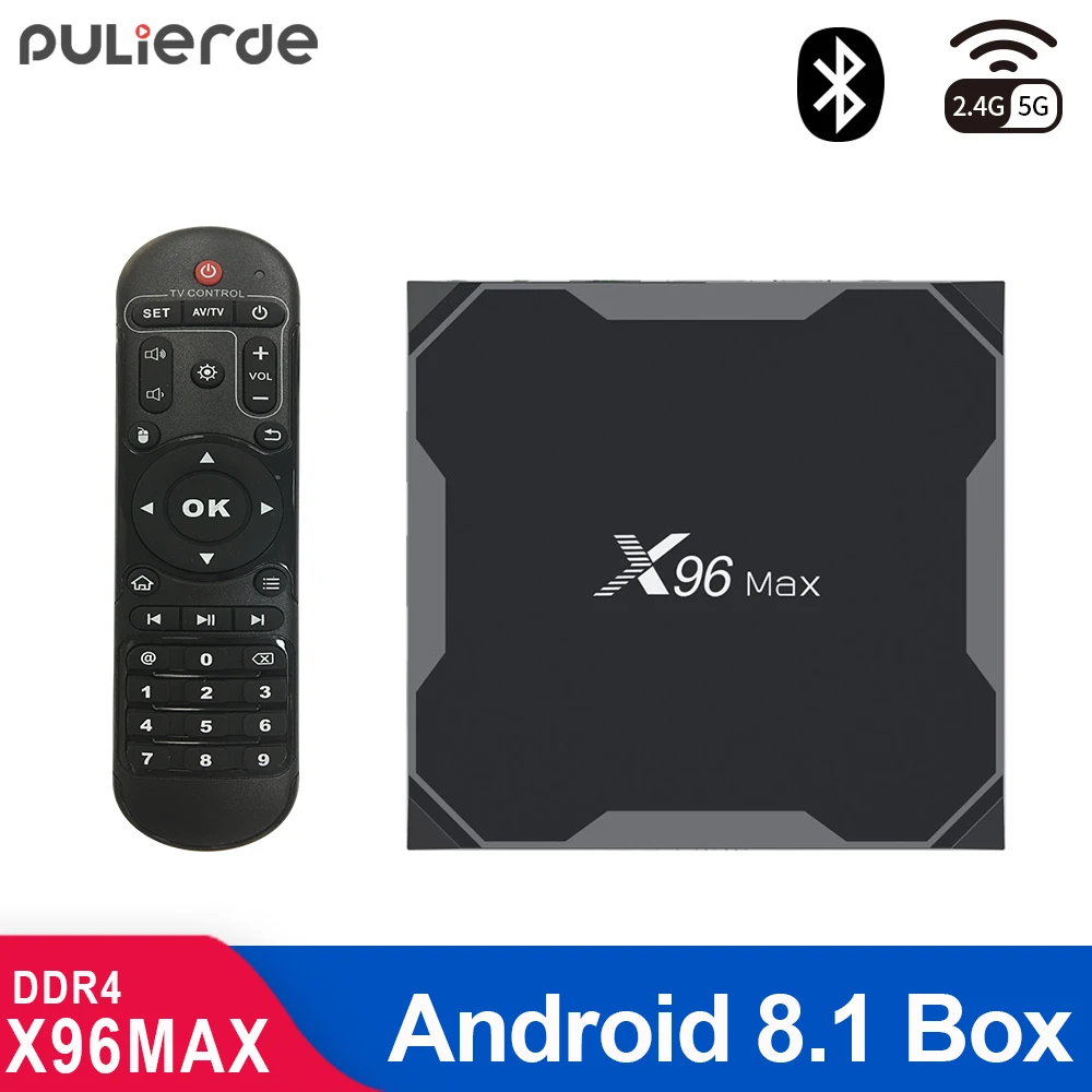 ТВ-приставка X96MAX 4 Гб 64 ГБ Android 8 1 32 Amlogic S905X2 4K H2.65 1000M 2 ГГц/5 ГГц Wi-Fi Смарт медиаплеер