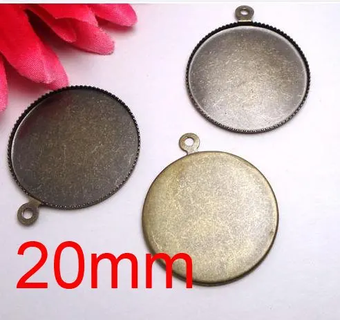 Free shipping!!! Lead Free 300pcs/lot Inside size 20mm ancient bronze round Cameo Base Sett DIY pendant findings