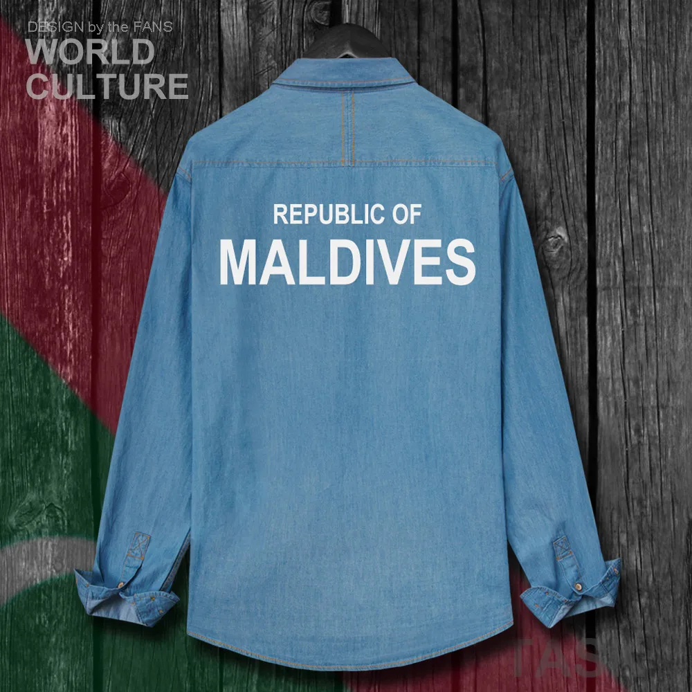 Maldives MDV Maldivian MV Мужская модная одежда осенняя хлопковая джинсовая рубашка с