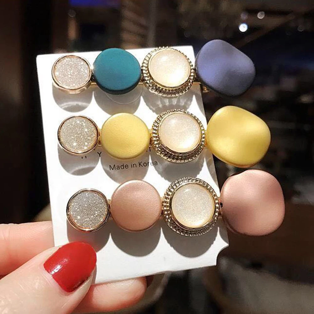 Заколки для волос в форме круглых пуговиц 1 шт.| |