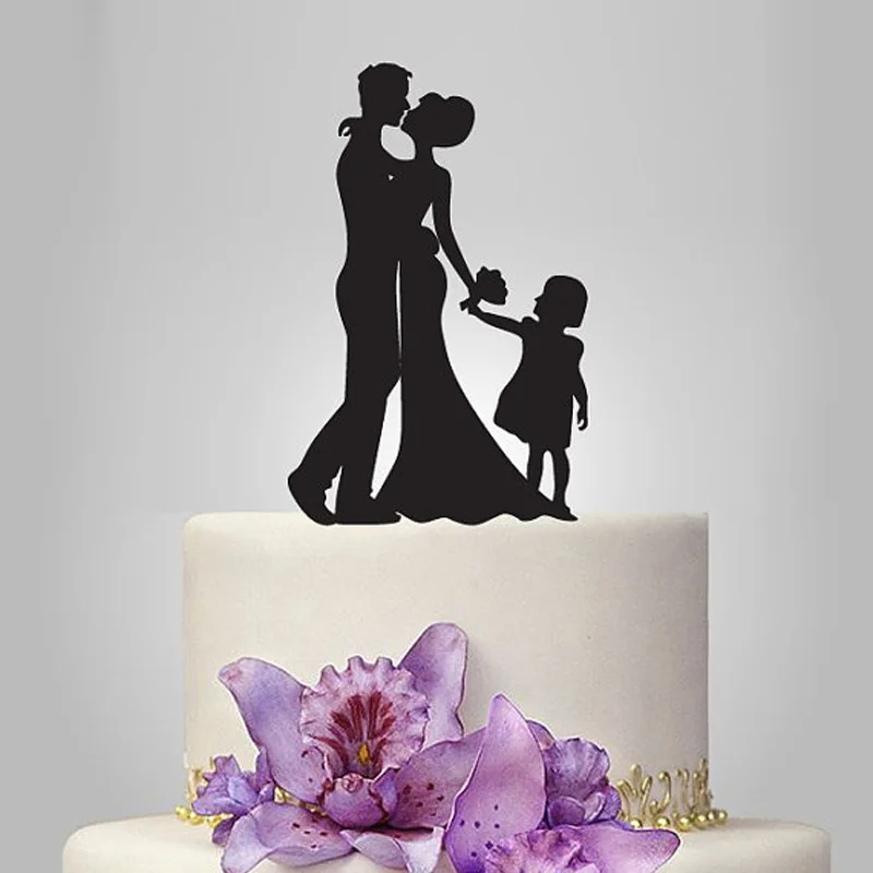 2017 акриловая пара счастливых пар с 1 девушкой Топпер для свадебного