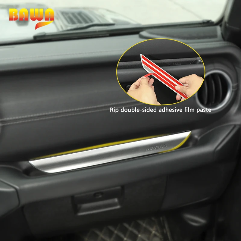 Внутренние молдинги BAWA для Jeep Wrangler JL 2018 + ABS копилотная ручка внутренняя отделка