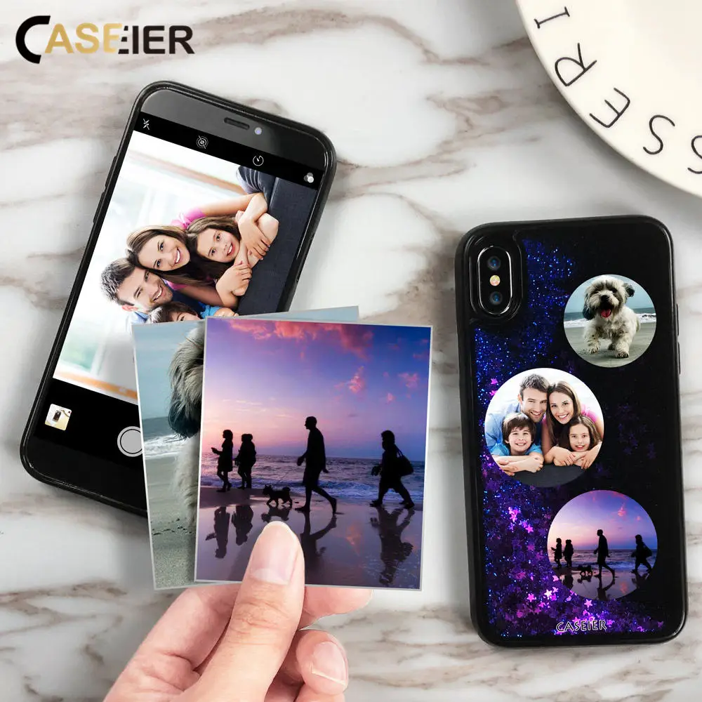 CASEIER DIY зыбучий песок чехол для iPhone X блестящие силиконовые чехлы 6 6s 7X8 Plus Мягкий