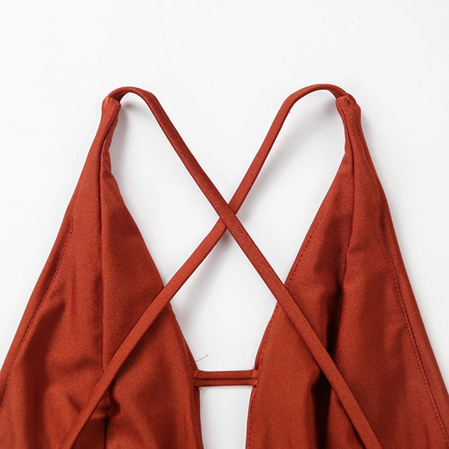 Women Solid Patchwork One Piece Sexy Halter Monokini Bikini Swimwear Swimsuit 2019 Deep V Brazilian Biquini Tankini Beach Wear | Спорт и