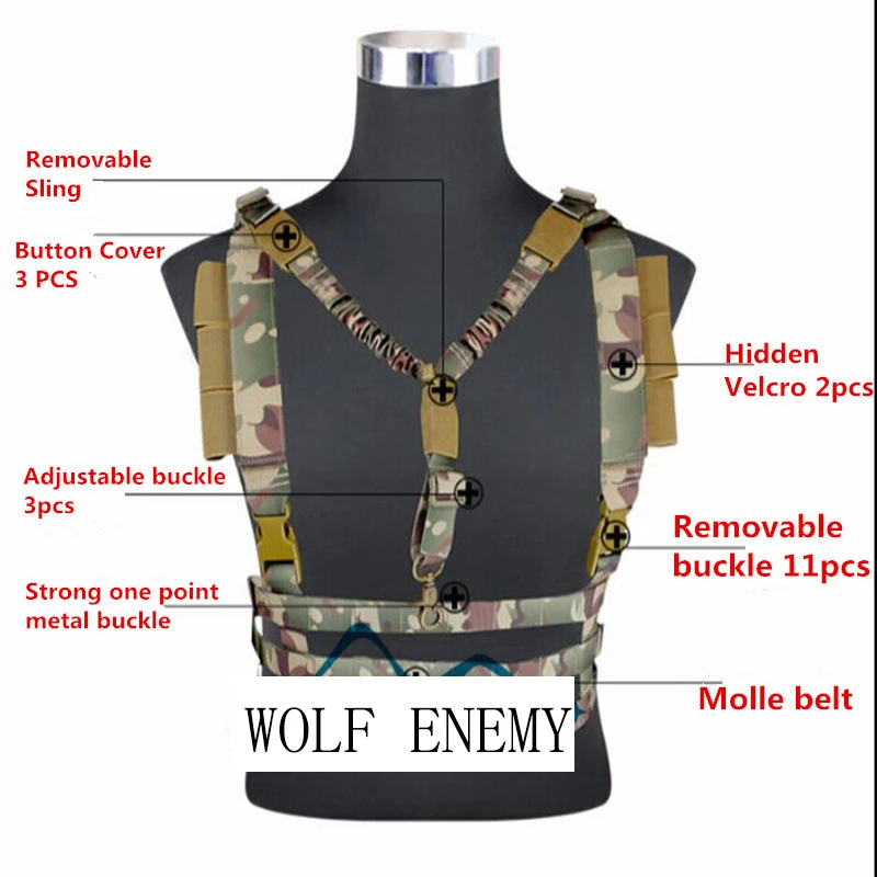 Военный тактический жилет для страйкбола с системой Molle низкопрофильная