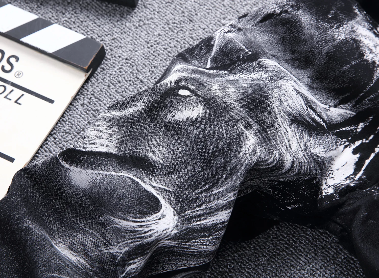 Новые модные мужские джинсы с принтом волка в стиле панк черные эластичные