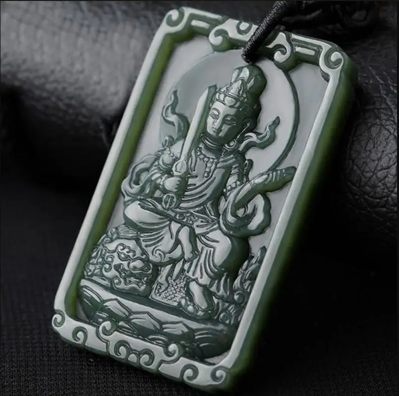 Natural hetian yu manchurian Buddha pendant protective god pendant/ | Украшения и аксессуары