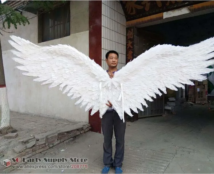 Большие Перья крылья фотография дисплей бар Свадебные украшения креативный