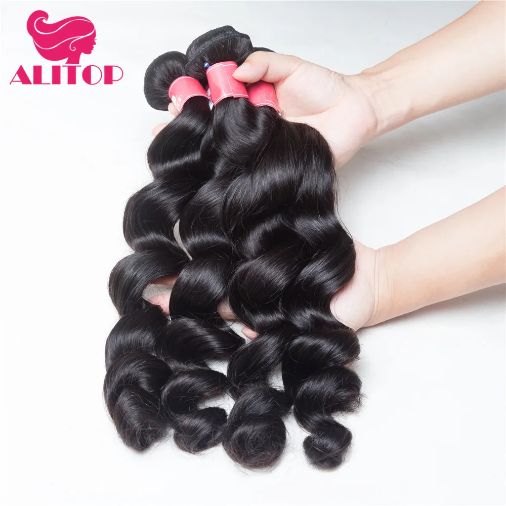 

ALITOP волосы свободная волна человеческие волосы пучки индийские волосы remy переплетения пучки с закрытием remy наращивание волос натуральный ...