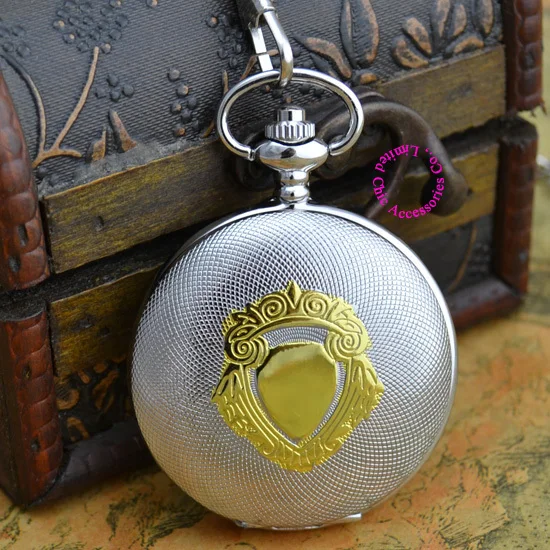 

g price good quality antique classical man getleman silver gold shield mechanical pocket watch necklace hour