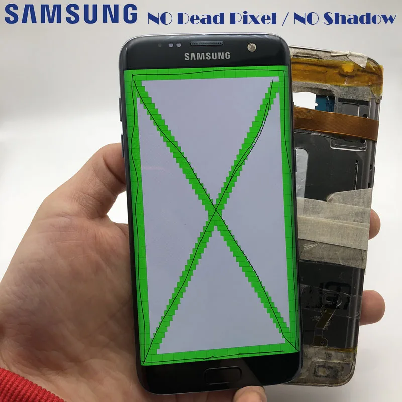 Без ожога-тени супер AMOLED дисплей для samsung Galaxy S7 Edge G935 G935F G935FD ЖК с рамкой дигитайзер сенсорный экран