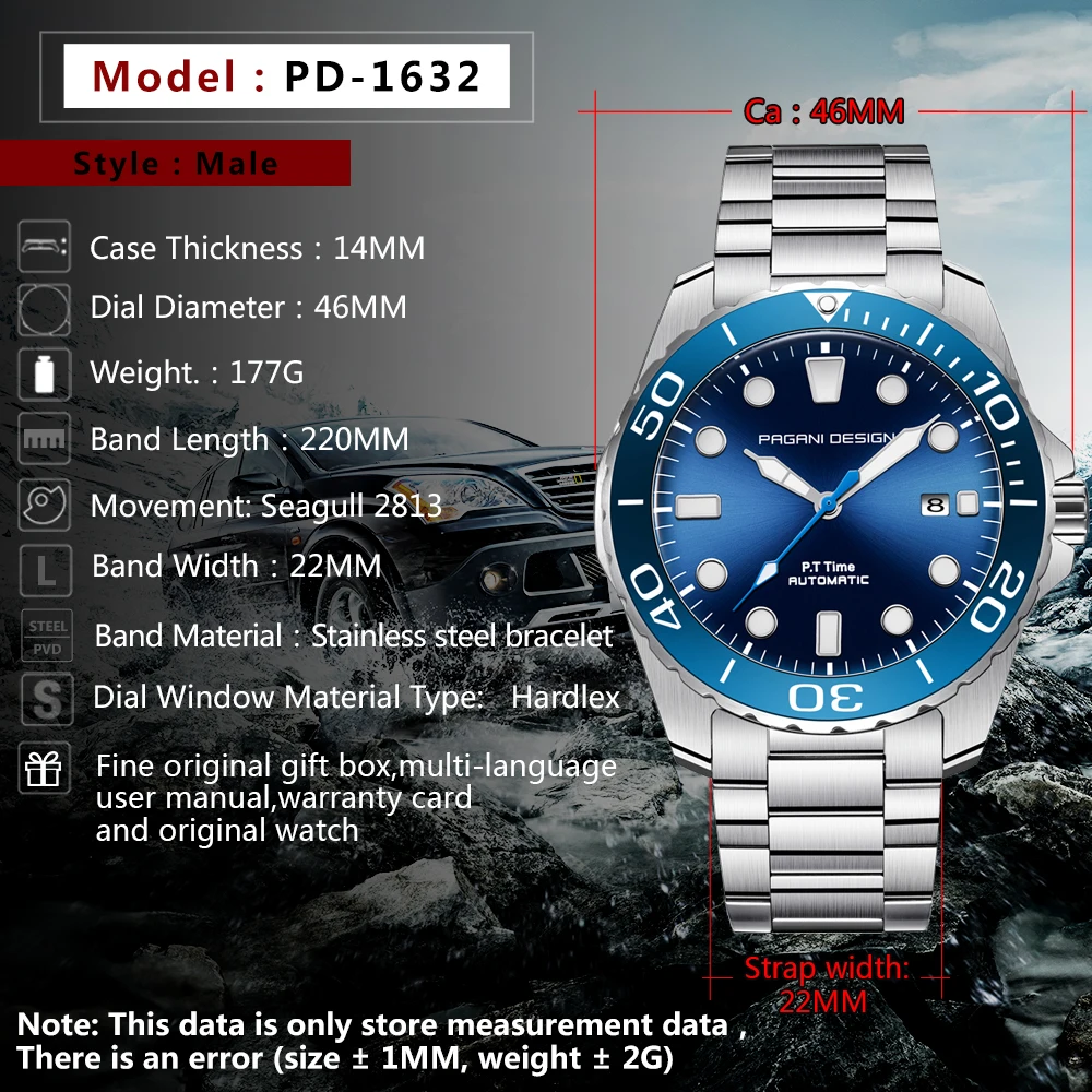 PAGANI DESIGN Men Watches Automatic Mechanical Watch Tourbillon Sport Casual Business Fashion Wrist Black Relojes Hombre | Наручные часы
