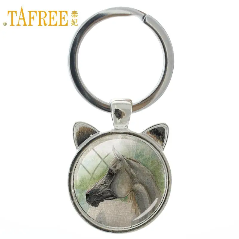 TAFREE 2017 Vintage Brand Pentium Horse keychain strength beauty tall shiny hair color key chain fashion ring holder jewelry A06