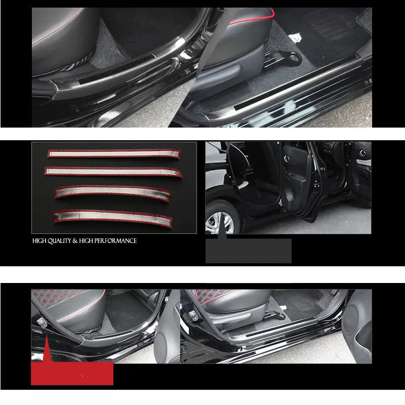 JY SUS304 Stainless Steel Door Sill Scuff Plate Car Styling Cover Guard Accessories For NISSAN NOTE E12 Hatchback 2016-2018
