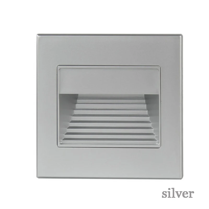 silver without 86box CANSHOU Крытый/Открытый Led ступеней лестницы светильники для Декор для дома отеля настенные лампы 1,5 Вт Led напольное ночное освещение с 86 монтажной коробкой - Цвет абажура: silver without 86box