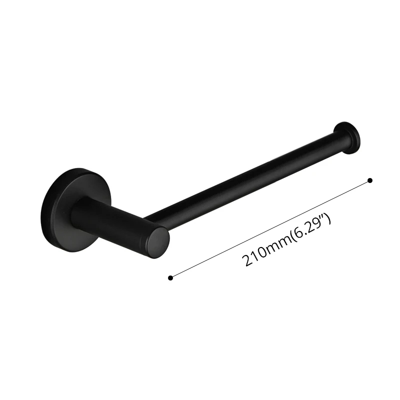 210 mm Towel Bar Современный набор оборудования для ванной, черный матовый крепящийся бумажный халат, настенный держатель для рулонов, держатель для полотенец, аксессуары для ванной комнаты - Цвет: 210 mm Towel Bar