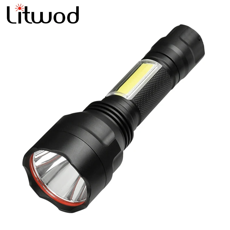 Litwod z20C8 COB светодиодный светильник фонарь 4000LM XM L T6 & 5 режимов 18650 батарея