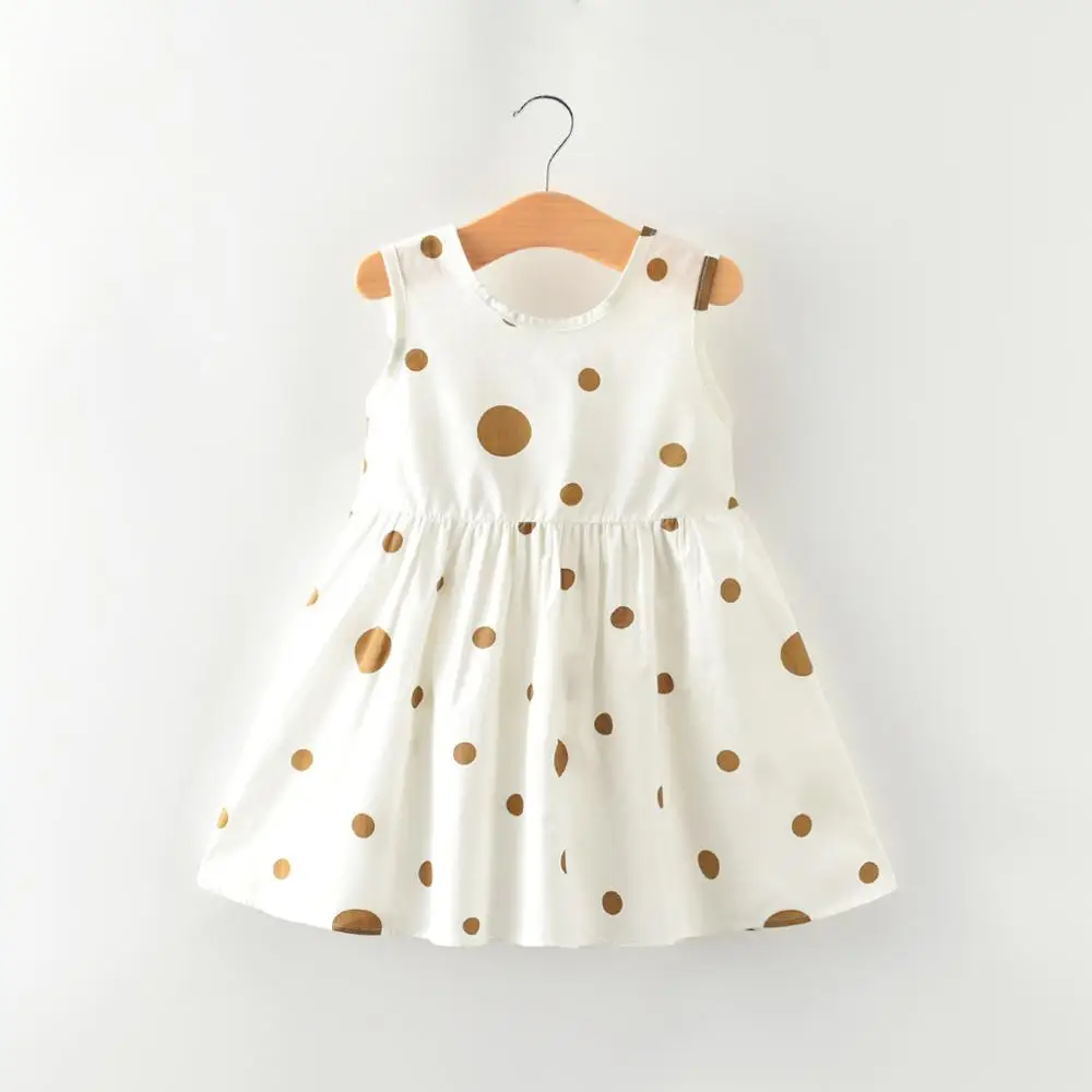 

new children clothes baby girls princess Dress summer 1-6 old dot bow kids sleeveless sales Promotion