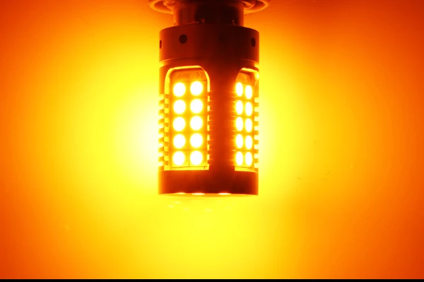 IJDM автомобиля 7440 светодиодный Нет Hyper флэш Янтарный Желтый 48-SMD 3030 светодиодный W21W T20 светодиодный лампы для указатели поворота, Canbus Error Free, 12V
