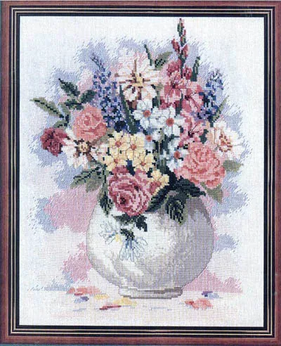 Вышивка крестиком Fishxx b061flower [белая ваза] хлопчатобумажная нить и ткань