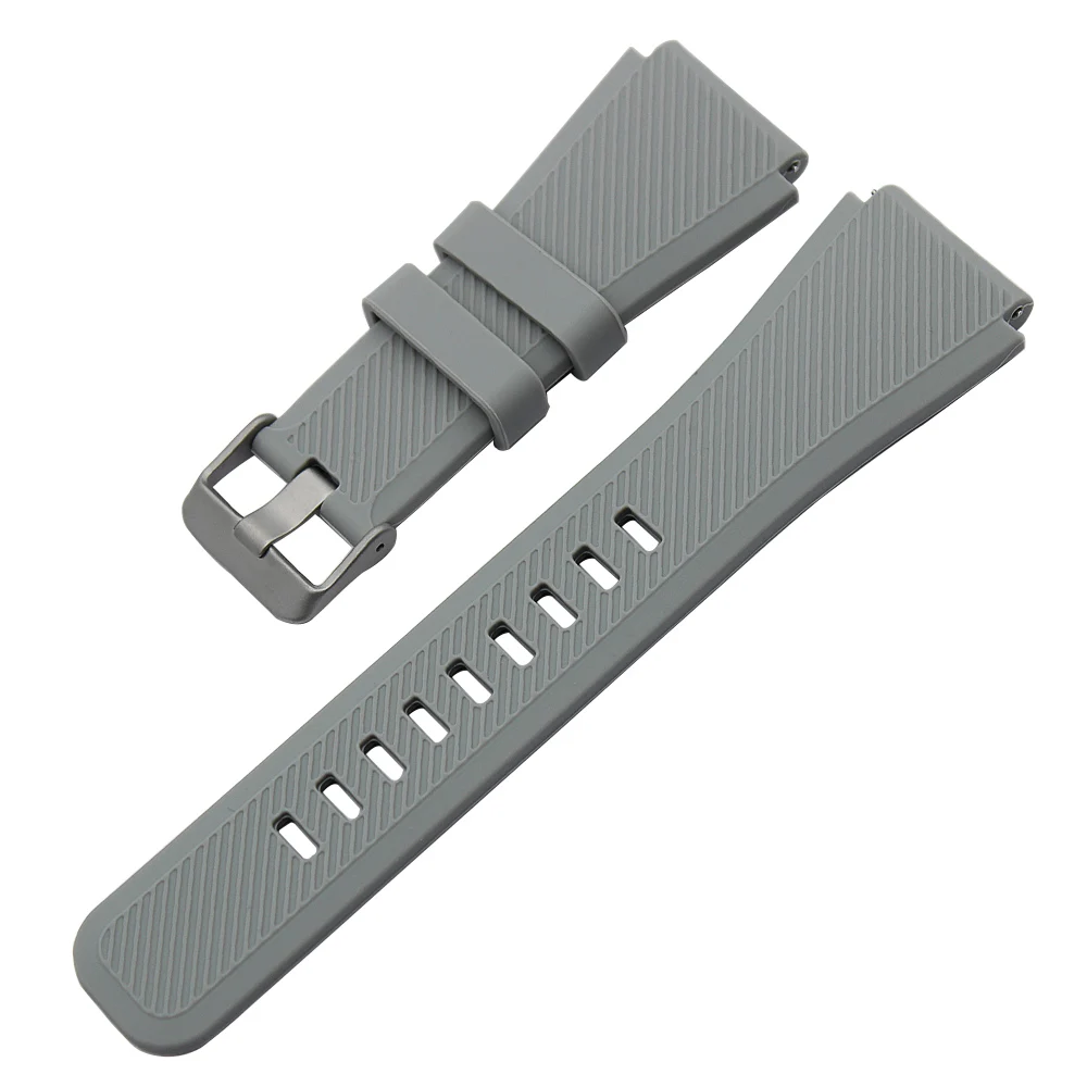Ремешок силиконовый быстросъемный 22 мм для часов Pebble Time / Steel Moto 360 2 46 черный|silicone