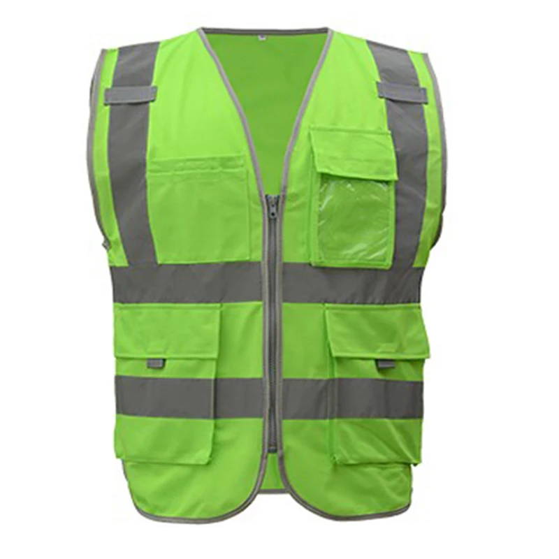 SFvest hi vis жилет защитные жилеты Мульти Карманы флуоресцентный желтый оранжевый варианты нескольких цветов шелкография логотип печать
