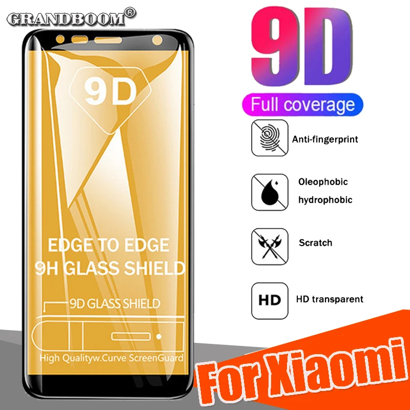 50 шт 9D полное покрытие изогнутое Закаленное стекло протектор экрана для Xiaomi Redmi Note 8 8A 7 Pro 7S 6 6A GO Защита от царапин