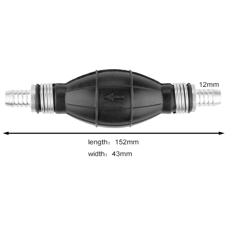 Ручной праймер лампы бензин ручной насос 12 мм Обратный клапан дизель черный