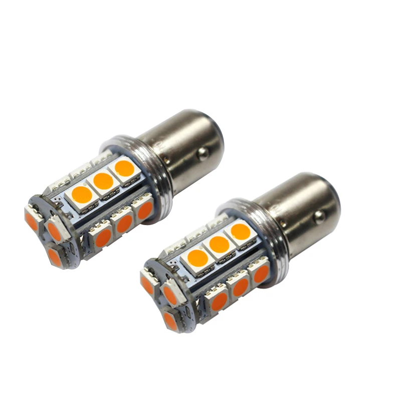 

2pcs S25 1156 1157 5050 SMD 18 LED BA15S P21W Auto Car Signal Reverse Led Lights White Yellow 12V 24V Auto Led Bulb Lamp