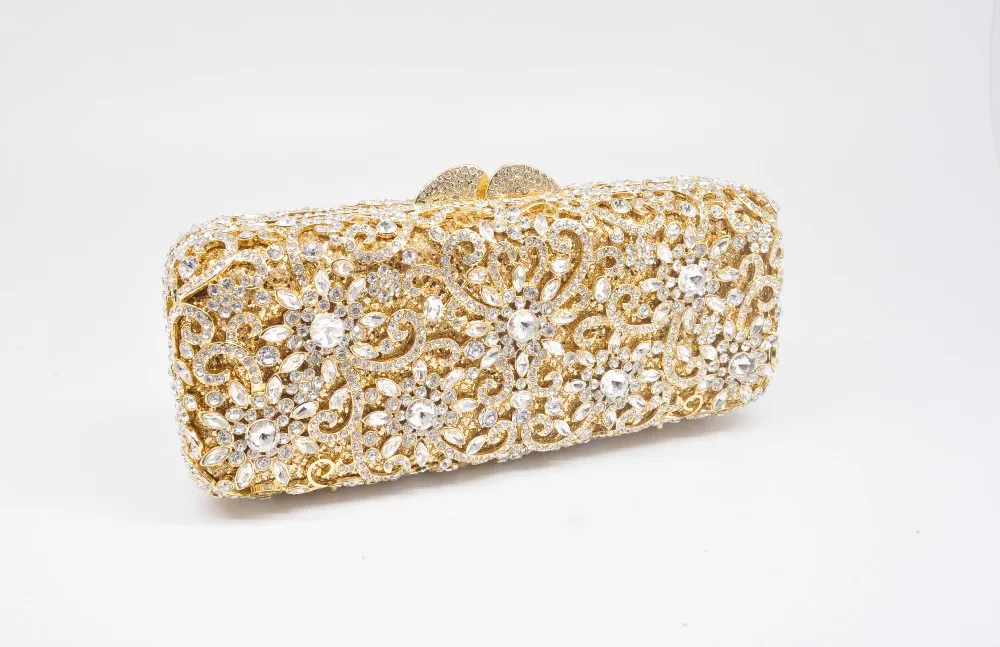Boutique De FGG, женские клатчи с серебряными кристаллами, вечерняя сумочка, сумочка-клатч Minaudiere, сумочка для невесты, сумочка со стразами
