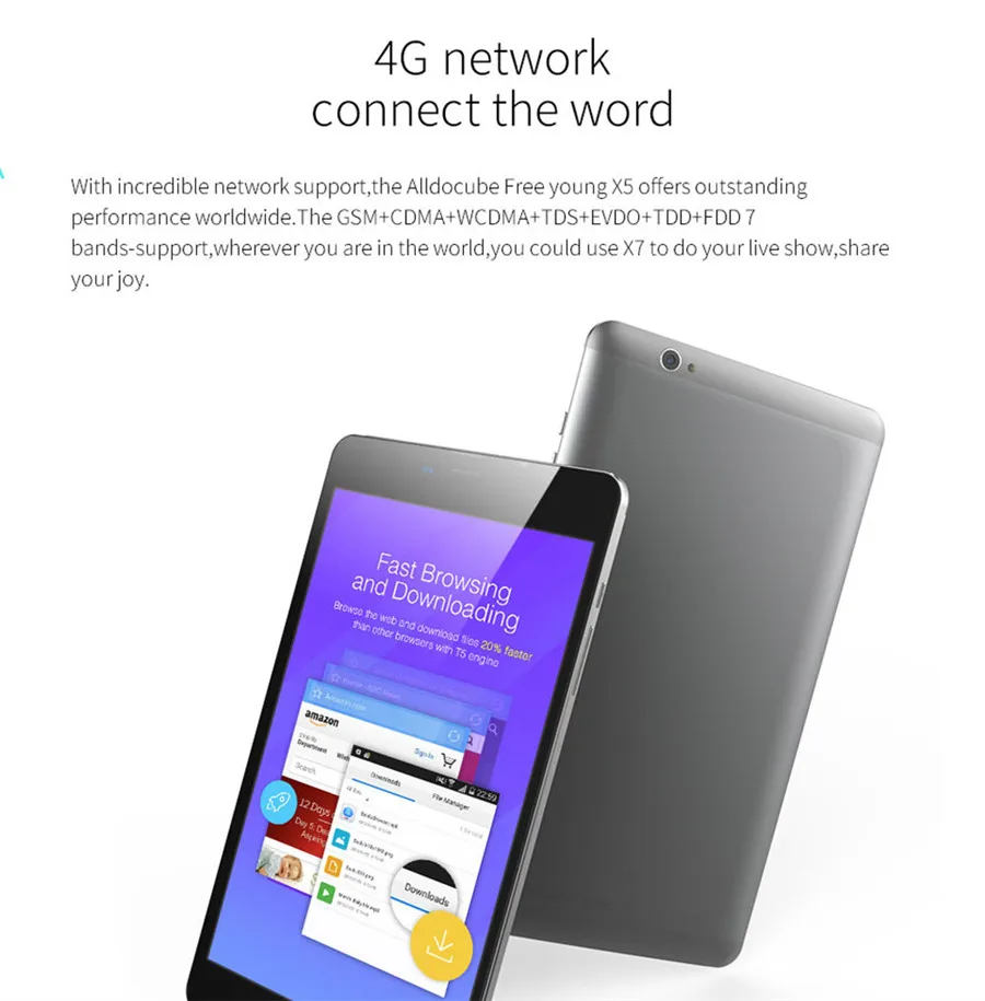 Alldocube бесплатно Young X5 4G планшетный ПК 8 ''ips 1920x1200 Android 7,0 MTK8783 Восьмиядерный 3 Гб ram 32 Гб rom 13 МП камера заднего вида