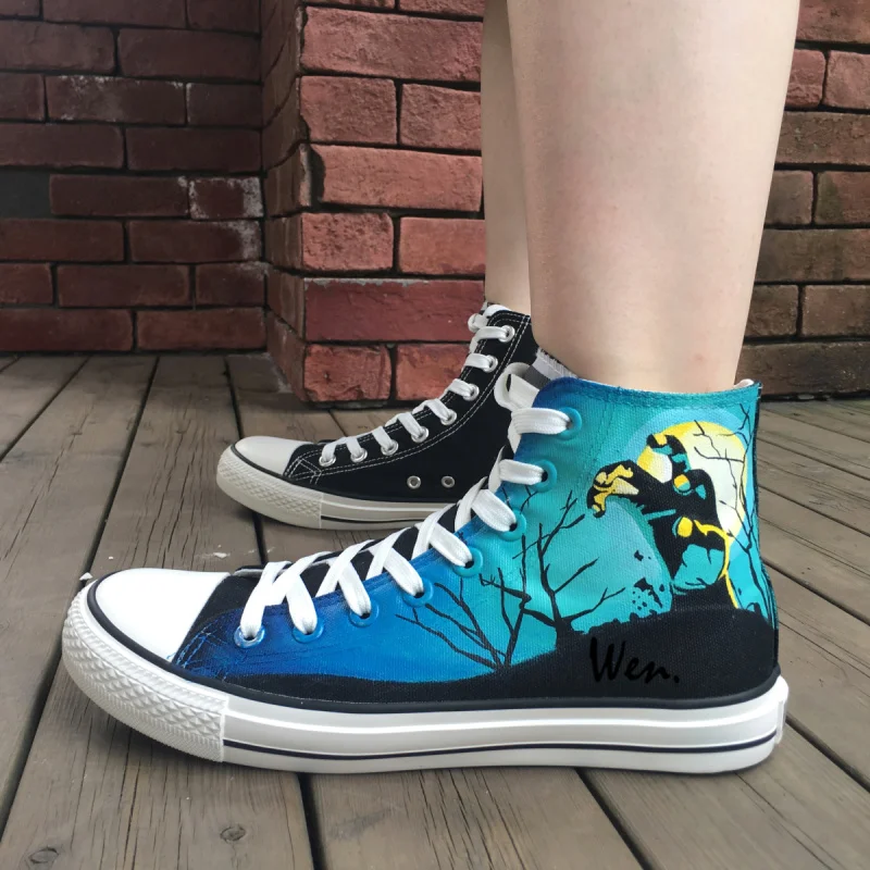 

Wen Design Custom Hand Painted Shoes Men Women's Sneakers Walking Dead Painted High Top Canvas Sneakers for Christmas Gifts